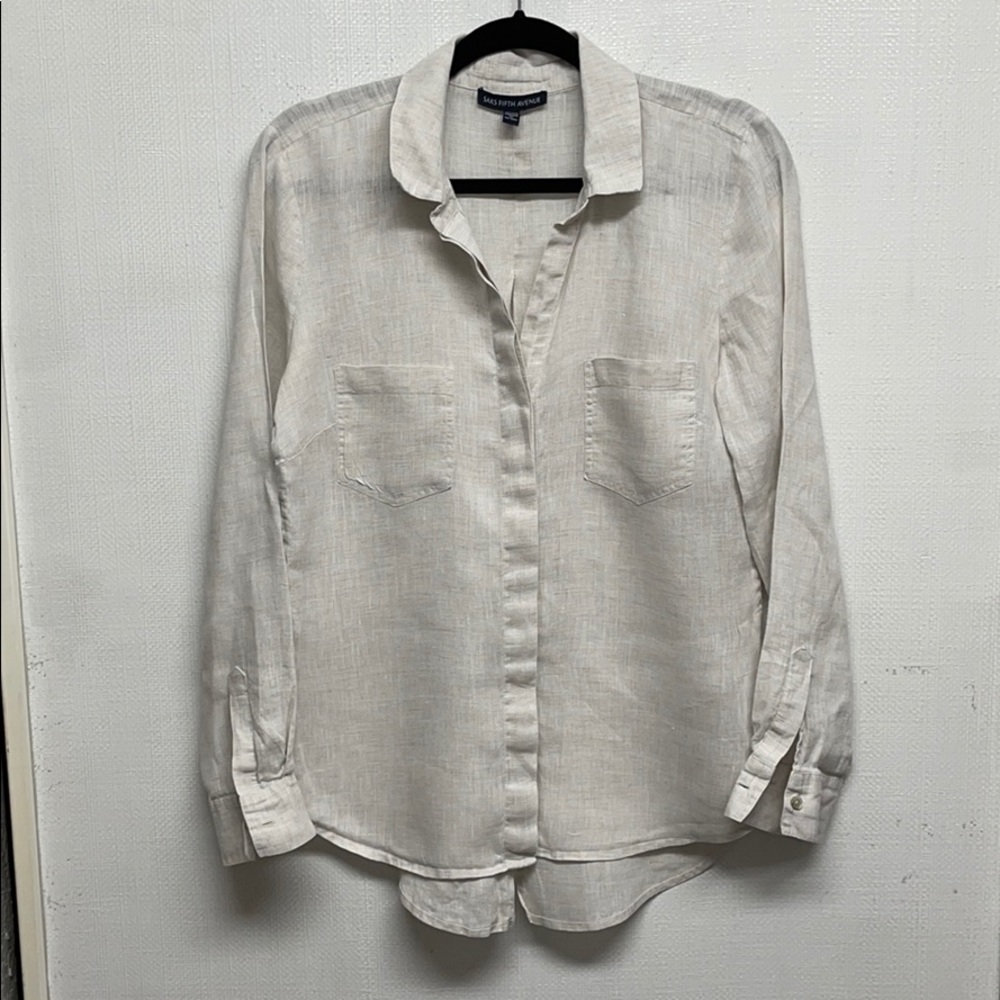 Linen Blouse from Saks Fifth Avenue. Size M